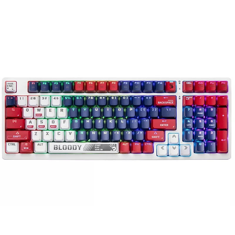Tastiera gaming meccanica A4Tech Bloody S98, USB, Sports Navy, switch BLMS Red Plus