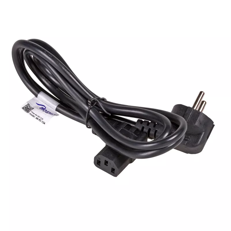 AKYGA AK-PC-12A cavo alimentazione angolare CEE 7/7 a IEC C13, 3 m, nero