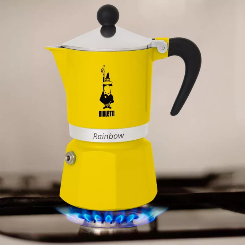 Moka pot Bialetti Rainbow nero giallo