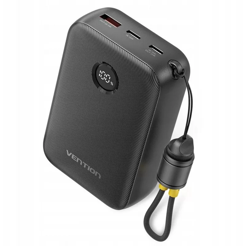 Caricabatterie portatile Vention FKBB0-C 20000 mAh powerbank, 1x USB-A + 2x USB-C, nero