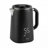 Jata JEHA1575 bollitore elettrico, 1,7 l, 1500 W, 5 impostazioni di temperatura, nero/acciaio inox