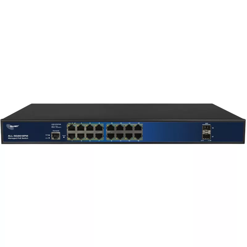 Switch PoE ALLNET ALL-SG8618PM 18 porte Gigabit (16 PoE + 2 uplink)