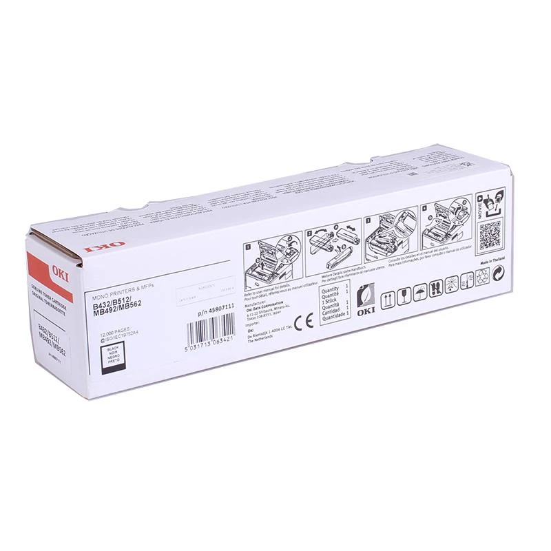 Oki B432 12K cartuccia toner ultra alta resa nero 45807111 OK06342