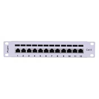 Patch panel LANBERG PPF6-9012-S, 12 porte, metallo, grigio, 1HE, 215×130×44.5 mm