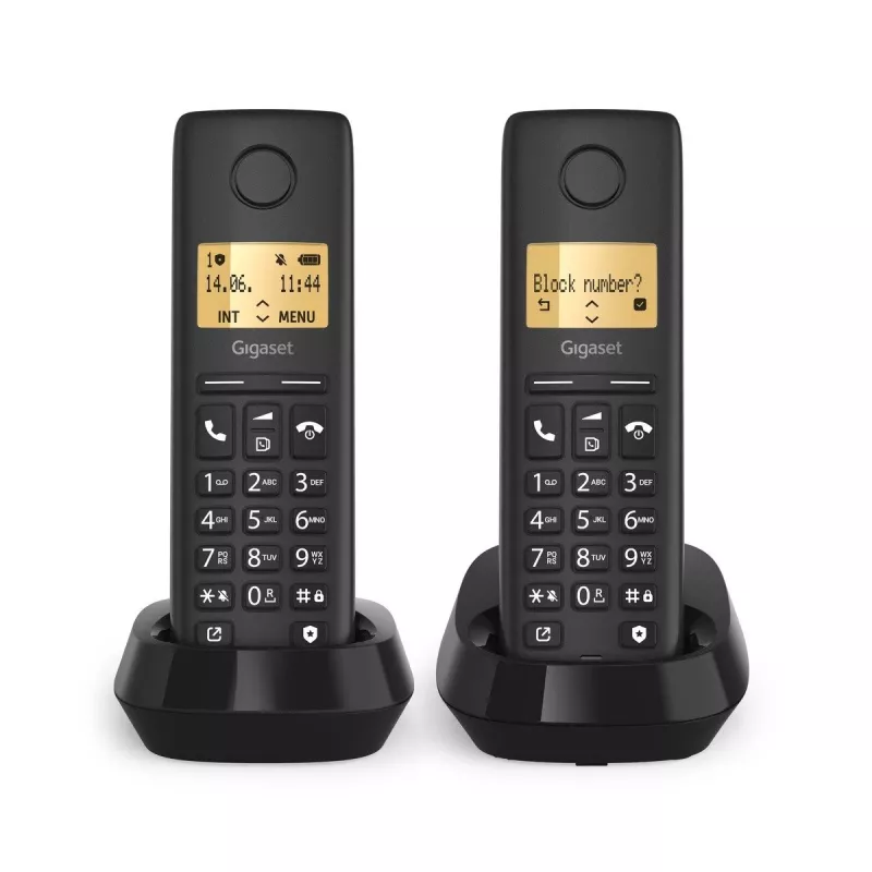 Gigaset Pure 100 Duo — telefono cordless, coppia di microtelefoni DECT con stazione base