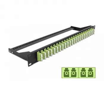 Patch panel 1U DeLOCK 43404 fibra ottica LC verde montaggio rack