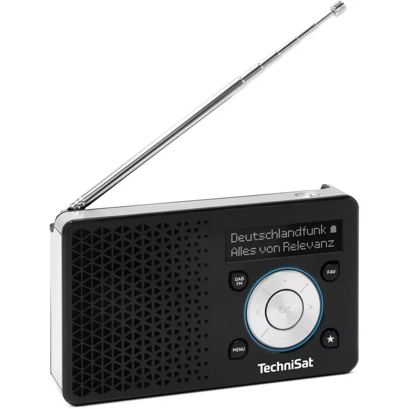 TechniSat DigitRadio 1 A 0100/4997 radio digitale, DAB+/FM, RDS, 40 stazioni preimpostate, funzione di allarme ASA, nero/argento