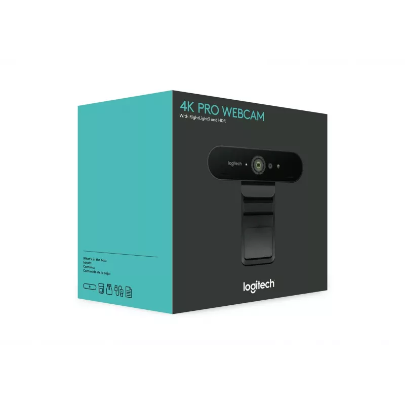 Logitech BRIO 4K Ultra HD Pro webcam 960-001106, 4096x2160, HDR, RightLight 3, zoom digitale 5x, autofocus, USB 3.0 (USB-C), nera