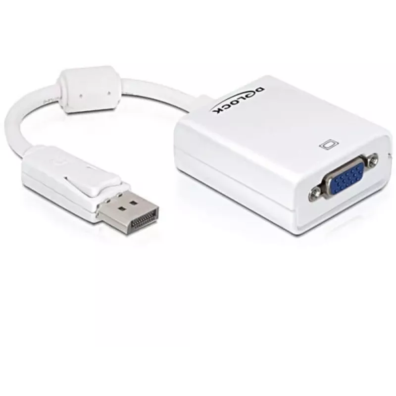 Adattatore cavo video DeLOCK 61766 0,125m VGA DisplayPort bianco