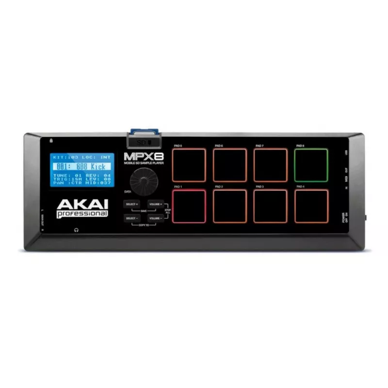Akai MPX8 Sample Player e Pad Controller, nero