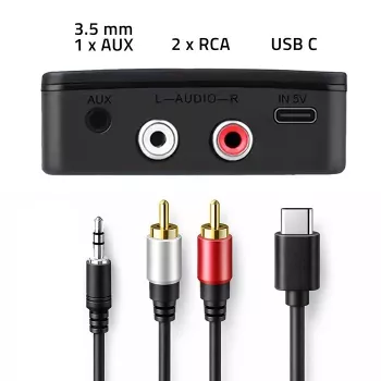 QOLTEC Trasmettitore/ricevitore audio wireless HiFi modello 56981 — bridge audio Bluetooth/Line-In