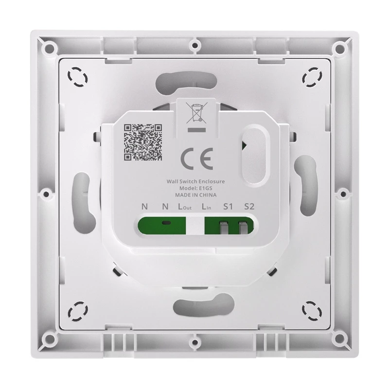Custodia per interruttore a parete Sonoff E1GS con collegamento neutro per installazione semplice