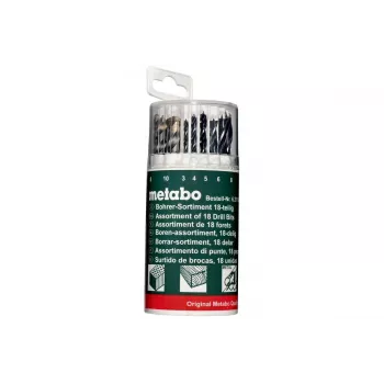 Set di punte Metabo 627190000 — 18 pezzi, HSS e rivestite al titanio