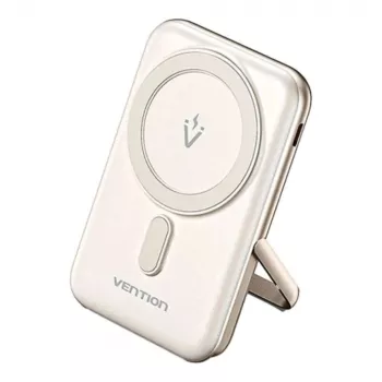 Powerbank Vention 10000mAh Magnetic Wireless 20W — 10000 mAh, uscita 3 A, USB-C, bianco
