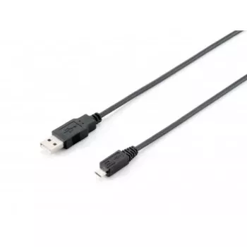 Equip cavo USB 2.0 Type-A a Micro-B, 1.0m, nero, 1 m, USB A, Micro-USB B, USB 2.0, maschio/maschio, nero