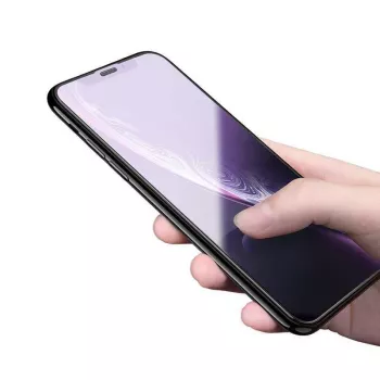 Pellicola protettiva in vetro temperato Devia Van Anti-blue Ray per iPhone XR 6.1, nero