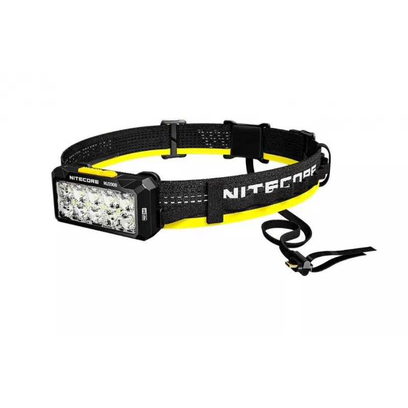 Torcia frontale Nitecore HU2000, 10 LED, batteria ricaricabile agli ioni di litio USB, alluminio+policarbonato, impermeabile IP68