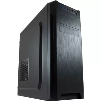 LC Power Classic 7040B - MDT - ATX - senza alimentatore - nero, alluminio spazzolato / nero - USB/audio