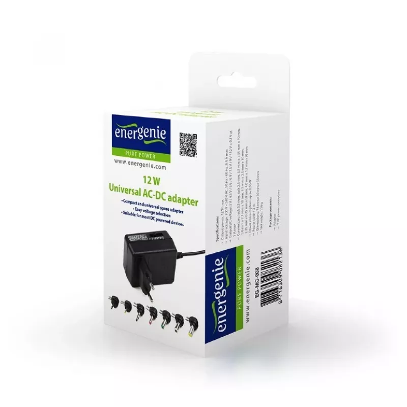 EnerGenie EG-MC-008 alimentatore/trasformatore per interni 12 W nero