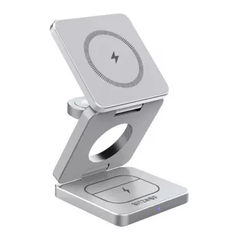 Caricabatterie wireless BlitzWolf BW-IW30 stazione di ricarica rapida 3-in-1 per iPhone e Samsung, ricarica wireless di 3 dispositivi