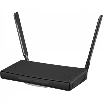 Router da tavolo MikroTik hAP ac³ dualband Wi‑Fi 5, Qualcomm IPQ4019 719 MHz, 5x Gigabit RJ‑45, 1x USB, PoE, 2 antenne esterne, nero