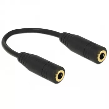 DeLOCK - adattatore audio invertito - mini connettore maschio 4 poli (M) a mini connettore maschio 4 poli (M) - 13cm - nero (65896)