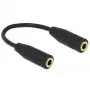 DeLOCK - adattatore audio invertito - mini connettore maschio 4 poli (M) a mini connettore maschio 4 poli (M) - 13cm - nero (65896)