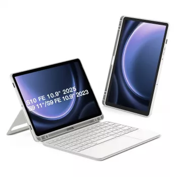 Custodia folio con tastiera Bluetooth Inateck N0064 per Samsung Galaxy Tab S10 FE/S9 FE/S9 27,9 cm (11 pollici) QWERTZ, 2 modalità di supporto, 500 mAh