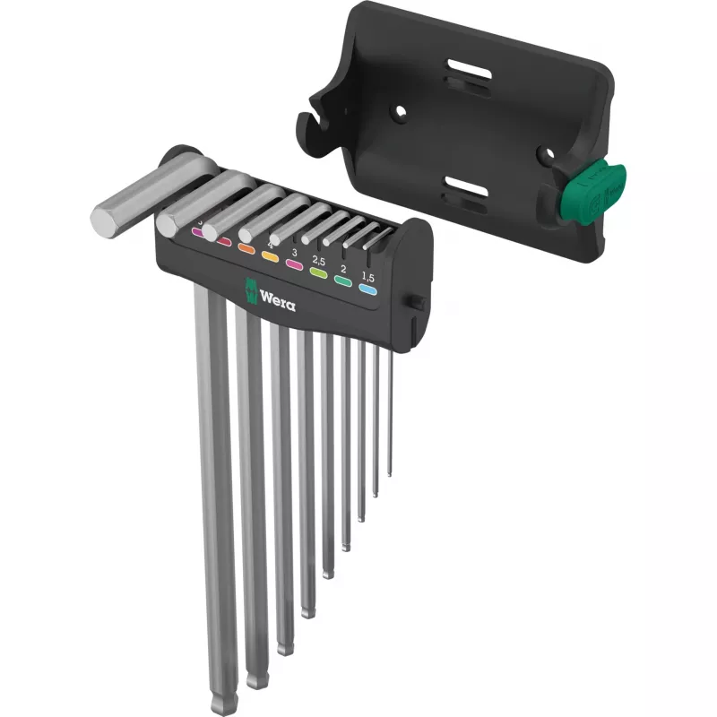 Wera 05022102001 set chiavi esagonali, forma a L, metriche, 9 pz.