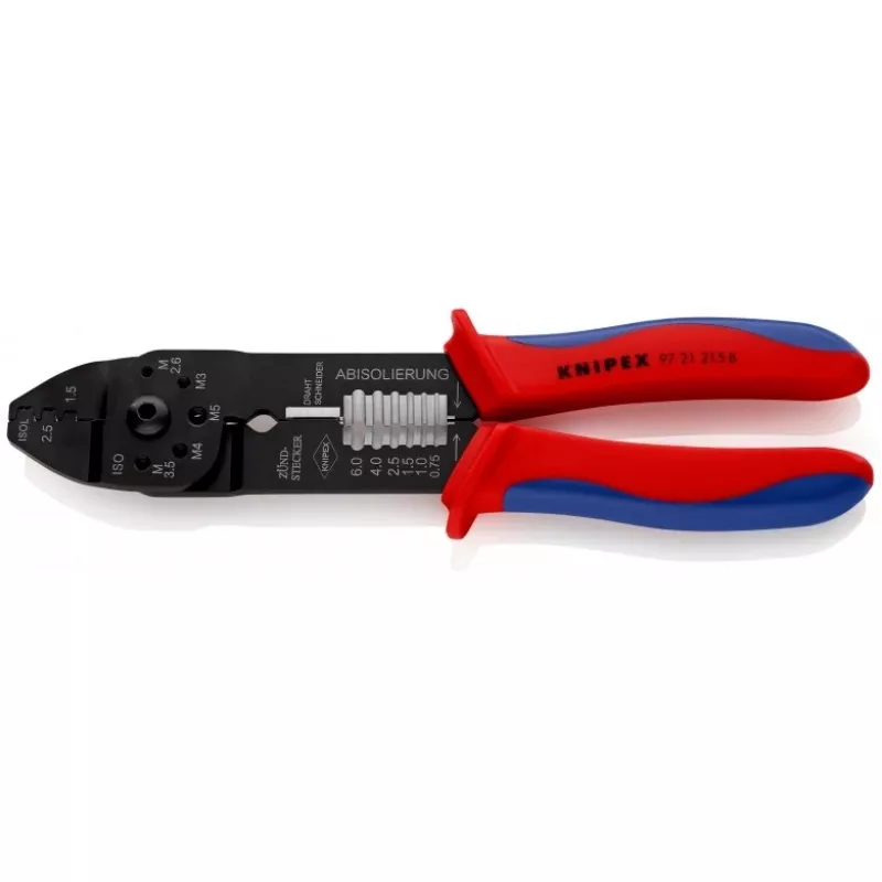 Knipex 97 21 215 B utensile crimpatrice nero, blu, rosso