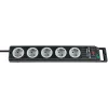 Prolunga elettrica Brennenstuhl 1153380115 2,5 m 5 prese AC nero grigio