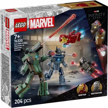 Giocattolo da costruzione LEGO Marvel Super Heroes Iron Man War Machine Set 76320, 204 pezzi, 2 minifigure, altezza 100 mm