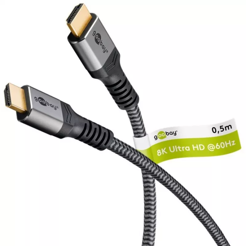 Goobay 64999 Cavo HDMI 0,5 m HDMI Tipo A (standard) grigio (64999)