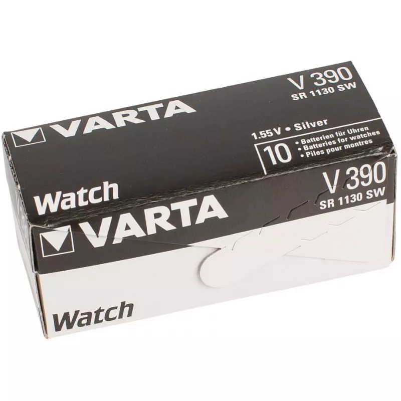 VARTA pila per orologi all'ossido d'argento, V390 (SR54), 1,55 Volt, 80 mAh (00390 101 401)