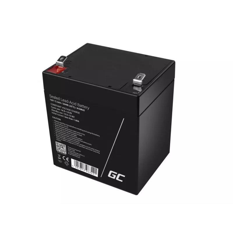 Green Cell AGM45 batteria per UPS, piombo-acido sigillata (VRLA), 12 V, 5,3 Ah