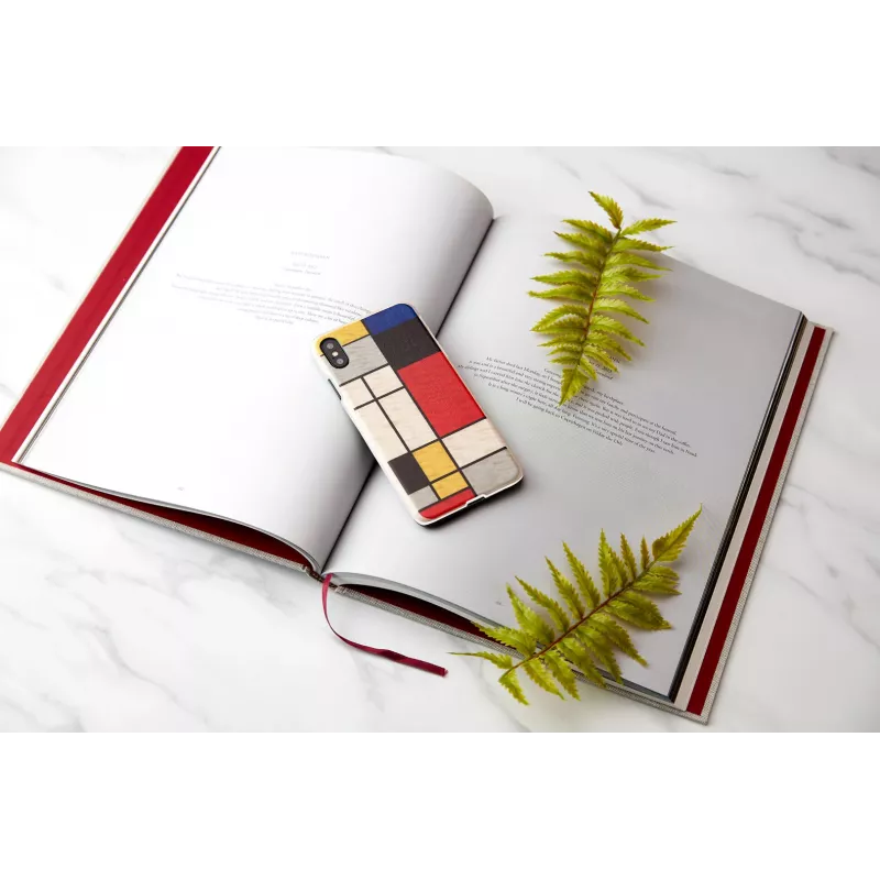 Custodia per cellulare man and wood per iPhone XS Max — retro in legno, cornice bianca