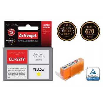 Cartuccia d'inchiostro compatibile ACC-521YN giallo per Canon CLI-521Y resa alta (XL) 10 ml