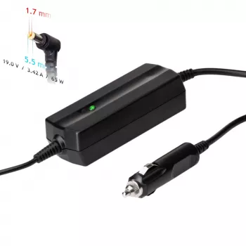 Akyga AK-ND-34 alimentatore per notebook da auto per Acer, 65 W, 19 V / 3,42 A, 5,5 x 1,7 mm, ingresso 12 V
