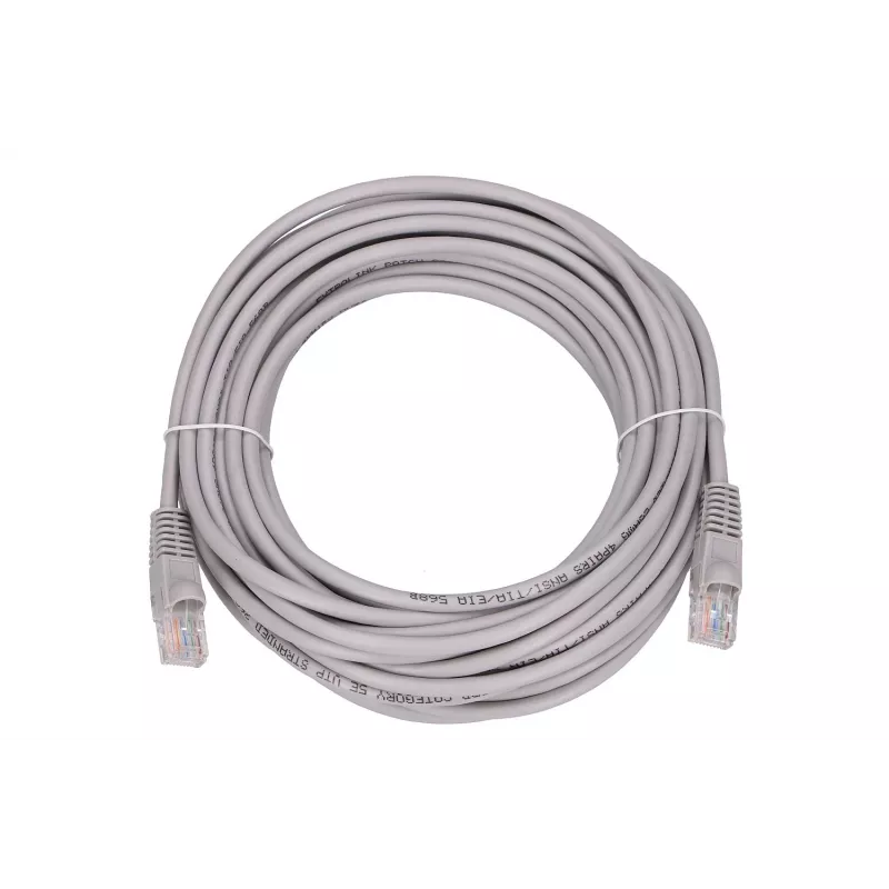 Cavo patch Ethernet Extralink Cat 5e UTP, 10 m, RJ-45–RJ-45, grigio