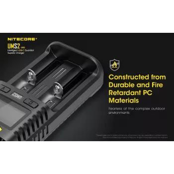 Nitecore UMS2 caricabatterie per batterie ricaricabili batterie domestiche DC litio ioni nichel cadmio