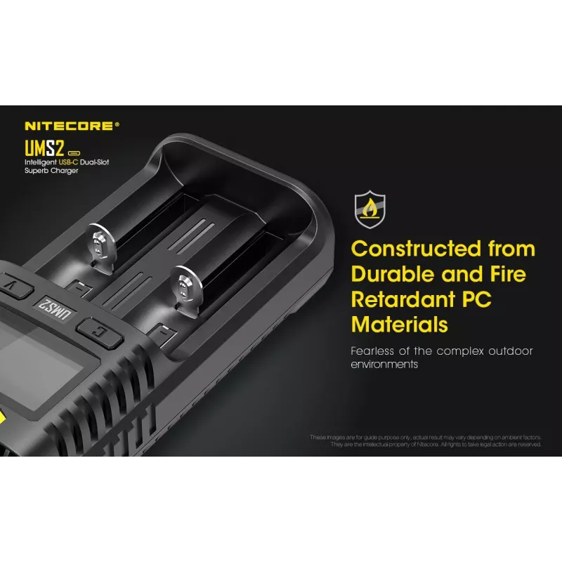 Nitecore UMS2 caricabatterie per batterie ricaricabili batterie domestiche DC litio ioni nichel cadmio