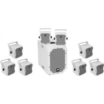 Sistema diffusore attivo Omnitronic BOB-10A ws con 8× BOB-4 ws (modello 20000537)