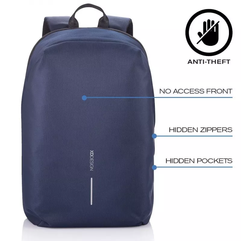Zaino per il tempo libero XDDESIGN Bobby Soft con scomparto laptop 15,6 inch, 16 l, blu navy, PET