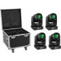 Set di illuminazione LED EUROLITE TMH-B90 4x con valigia da trasporto e ruote