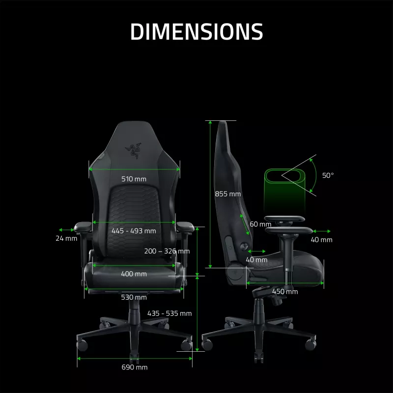 Sedia da gaming Razer Iskur V2 seduta imbottita nero