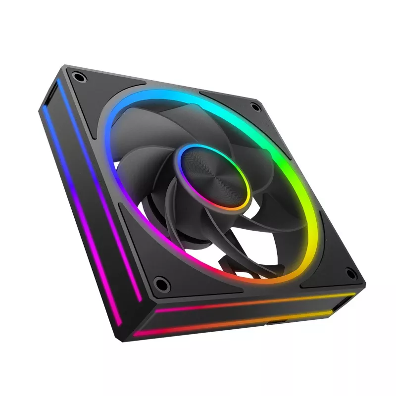 Ventola per case MODECOM VOLCANO LOOP 120 ARGB Reverse Fan nero 120 mm PWM 400–1400 RPM header ARGB