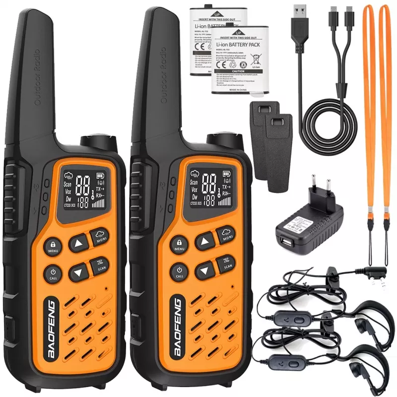 Walkie-talkie Baofeng BF-T25E arancione, 2 pezzi