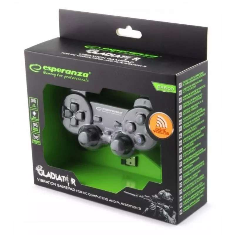 Esperanza EGG108K controller gaming nero USB 2.0 gamepad analogico / digitale PC, PlayStation 3