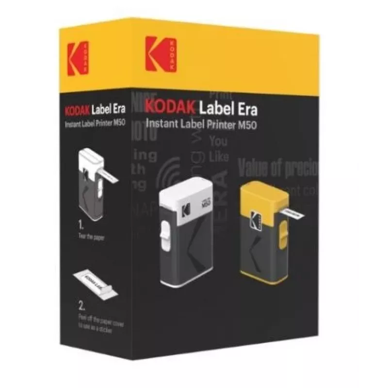 Etichettatrice Kodak Label ERA M50 Bluetooth per etichette da 14 mm con rotolo giallo