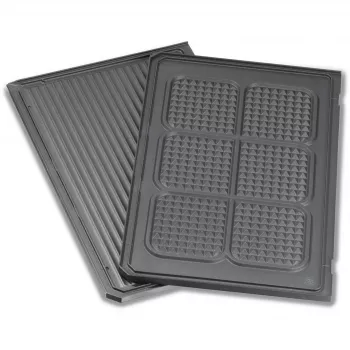 Piastra grill inferiore, rigata / motivo a waffle (antracite, per grill da contatto PG 4.3, PG 4.4)